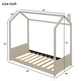 Twin Size Velvet House Bed Wood Bed