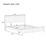 Modern Solid Wood Queen Size Platform Bed with Sturdy Wooden Slats Support,No Box Spring Needed