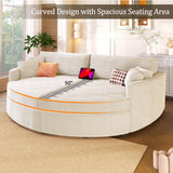 Oversized Double Chaise Lounge Sofa 102.3" Sofa Bed Upholstered Loveseat Sofa Couch with Deep Seat and USB Ports for Living Room