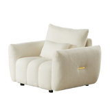 Upholstered Accent Chair Ergonomic Single Sofa Couch Lounge Chair Club Chair Armchair, Beige