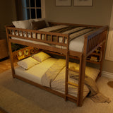 Full over Full Bunk Bed with Integrated Shelving, Color-Changing Lights and Pegboard