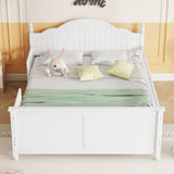 Full Size Bed For Kids, Wood Full Platform Bed with Headboard and Footboard