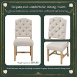 Retro Style Dining Table Set with Extendable Table and 4 Upholstered Chairs for Dining Room and Living Room