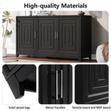 TV Stand for TVs up to 65 Inches, Modern Entertainment Center Media Console Cabinet with 2 Spacious Storage Space, Solid Wood Legs for Living room