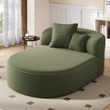 Modern Chaise Lounge Sofa Boneless Couch 51.6" Sofa Bed Compression Sofa Couch with Two Supportive Pillows for Living Room, Green