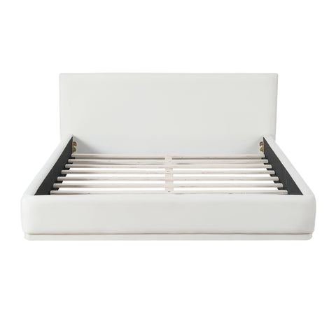 Queen Size Upholstered Platform Bed Frame with Headboard