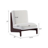 Set of 2 Accent Chairs, Mid-Century Modern Upholstered Armless Chairs with Solid Wood Frame