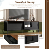 TV Stand for TVs up to 75", TV Console Media Console TV Cabinet Media Entertainment Center with Adjustable Shelves & Sliding Door
