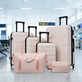 6pcs Hardshell Luggage Set, ABS Durable Lightweight Suitcases with Spinner Wheels, 16/20/24/28"+Duffel & Toiletry Bag