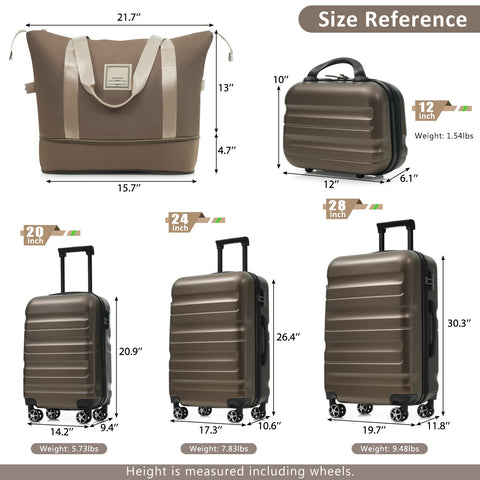 Hardshell ABS Luggage Set - Lightweight & Durable Suitcases with Dual Spinner Wheels, Carry-On & Check-In Sizes for Travel & Business