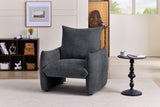 Geometric Accent Chair with Soft Cushion, Modern Single Sofa Chair Upholstered Reading Armchair Ergonomic Club Chair, Gray