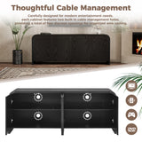 TV Stand for TVs up to 70", Curved TV Console Media Storage Cabinet Entertainment Center Sideboard with Adjustable Shelves, Black