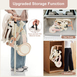 7 in 1 Baby Tricycle, Foldable Toddler Tricycle with Removable and Adjustable Parent Handle, Toddler Push Bike with Removable Pedal, Canopy, and Guardrail, Tricycle for 12-72 Months