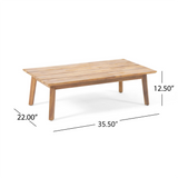 2pcs Acacia Wood Loveseat & Coffee Table Set, Outdoor Patio Conversation Furniture Set with Cushions, Beige+Teak