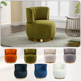 360° Swivel Accent Chair Barrel Chair Velvet Upholstered Armchair Round Cuddle Reading Chair Vanity Chair, Olive