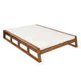 Outdoor Double Chaise Lounge with Adjustable Back&Water-Resistant Cushion, Weather-Resistant Patio Daybed Sun Lounge Chair, Beige&Natural