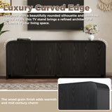 TV Stand for TVs up to 70", Curved TV Console Media Storage Cabinet Entertainment Center Sideboard with Adjustable Shelves, Black