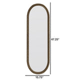Iron Art Retro Oval Mirror, Antique Effect Wall Hanging Mirror for Living Room/Bedroom/Entrance Decor