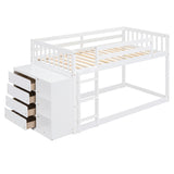 Twin over Twin/Full over Full Bunk Bed with 4 Drawers and 3 Shelves - ModernLuxe
