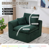 Modular Sectional Sofa Upholstered Loveseat 2-Seater Cloud Couch with Removable Cushion Cover, No Assembly Needed, Emeral