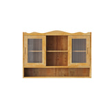 35.4"Retro 2 Door Sliding Cabinet Three Layers of Storage Space,Suitable for Bathrooms,Kitchens,Dining Rooms,Natural