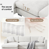 96*56" Modern Cloud Sectional Sofa,L-shaped Luxury Couch Set with 2 Free pillows,4-seat Chenille Indoor Furniture with Oversized Chaise for Living Room,Apartment,Office
