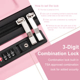 20-Inch Hardshell Carry-On Luggage, Lightweight Durable ABS Suitcase with Spinner Wheels, Built-in TSA Lock, 2 Packing Cubes