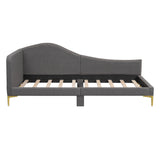 Upholstered Daybed with Headboard and Armrest, Support Legs