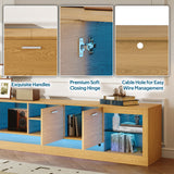 78'' Modern TV Stand with 6 Cabinets& 2 Open Compartments, Entertainment Center for TVs up to 90'', Television Console for Living Room, Bedroom, Home Theatre