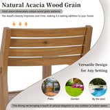 5-Piece Outdoor Dining Set with 4 Acacia Wood Chairs,47.2" Round Dining Table with Slatted Design, Ideal for Patios, Gardens, Poolsides, and Lawn Areas & Indoor