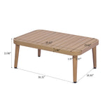 2-Piece Acacia Wood Patio Set, Curved Tub Loveseat & Slatted Coffee Table with Woven Rope Accents & Weather-Resistant Cushions