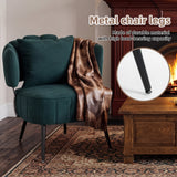 Upholstered Barrel Accent Chair Ergonomic Single Sofa Chair Decorative Armchair, Green