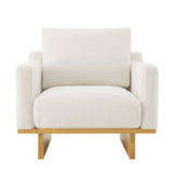 Modern Minimalist Accent Chair with Solid Wood Frame, Soft Cushions and Spacious Design – Perfect for Living Room, Bedroom and Study