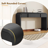 Modern Console Table with 2 Storage Drawers, Fluted Entryway Table with Rounded Silhouette for Hallway Living Room and Entryway