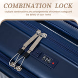 14"/20" 2 pcs/set in ABS Spinner Wheel Luggage, with Combination Lock and Front Opening Design, 14" Cosmetic Case