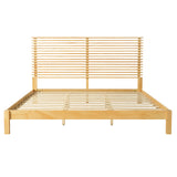 Premium Solid Wood King Size Bed Frame with Headboard,Natural Finish, 600lbs Capacity, for Modern Bedroom,No Box Spring Needed