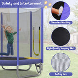 Trampoline for Kids with Safety Enclosure Net, Slide and Ladder, Easy Assembly ,Regular Hexagon Outdoor Recreational Trampoline