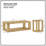 Modern 2 tier Rectangle Coffee Table Set for Living Room,Easy Assembly Coffee Tables, End Side Tables for Bedroom Office,Natural Color