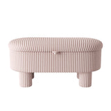 Modern Storage Ottoman Corduroy Upholstered Bench Bedroom Storage Seat Entryway Shoe Bench for Living Room, Bedroom and Entryway