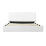Ergonomic upholstered bed, Boucle, White,King