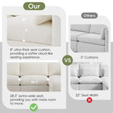 129" Modular Sectional Sofa, 6 Seat Cloud Sofa Bed with High Density Foam, U-Shaped Chenille Couch Set with Ottoman, Free Combination, Convertible Sleeper Sofa for Living Room, Apartment