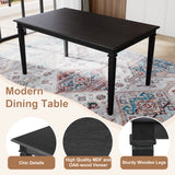 6-Piece Retro Dining Room Set, Classic Kitchen Furniture Set, Wooden Rectangular Table and 4 Chairs with Bench for kitchen & Dining Room, Easy Assembly, Space Saving