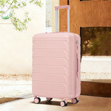 ABS Hardshell Suitcase with Side Hooks & Spinner Wheels, 28" Travel Checked Luggage with Combination Lock