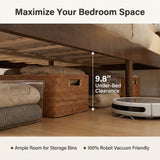 Queen Size Platform Bed Frame with Headboard and Footboard, Walnut