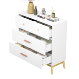 3-Drawer Dresser Storage Cabinet White Chest of Drawers Sideboard