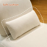 Set of 2 Accent Chair with Solid Wood Legs & Soft Cushion, Velvet Reading Armless Chair Lounge Chair, White
