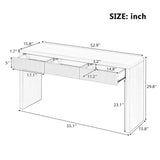 Console Table with 3 Fluted Drawers, Rustic Sofa Table Solid Wood Veneer Entryway Table
