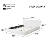 Queen Size Upholstered Platform Bed Frame with Headboard