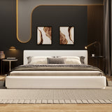 Queen Size Upholstered Platform Bed Frame with Headboard