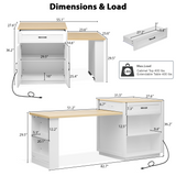 Multifunctional Kitchen Island with Extendable Dining Table, Storage Drawers, Open Shelves & Power Outlet, Kitchen Table for 4-6